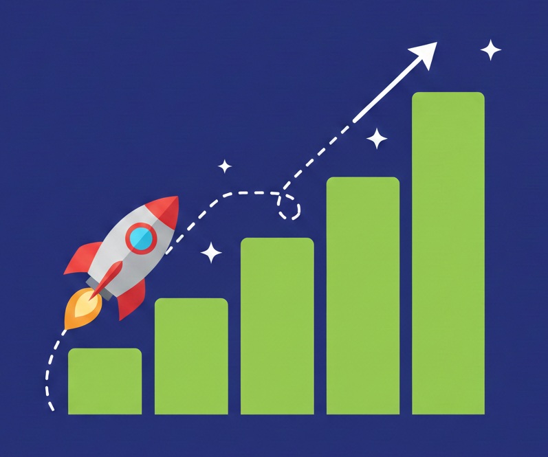 売上がロケット級に伸びるグラフ